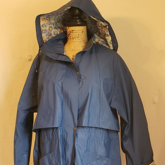 Tote Blue Knee Length Raincoat Medium - Picture 2 of 8
